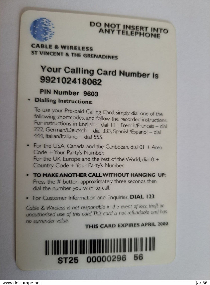 ST VINCENT & GRENADINES   $25,- ONE TEAM ONE VOICE STV-P2  Prepaid (RRRR)   Fine Used Card  **10858 ** - San Vicente Y Las Granadinas