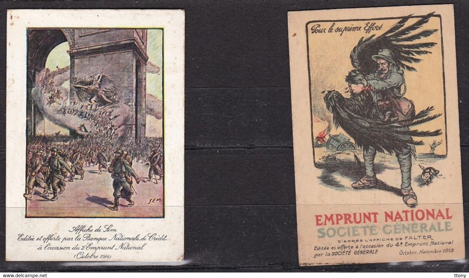 2 Calendriers  Année 1919    Emprunt National Société Générale  Et Banque Nationale De Crédit - Big : 1901-20