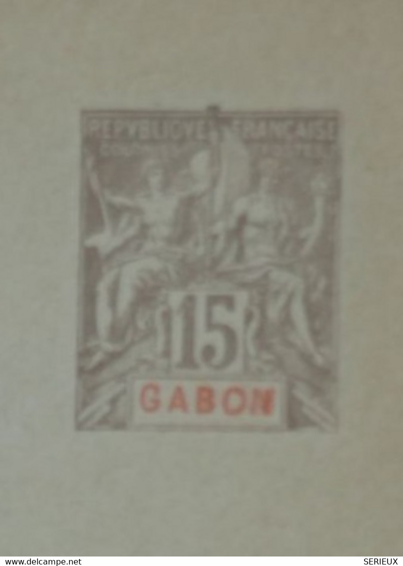 BC9 GABON  FRANCE BELLE  LETTRE ENTIER 15C   1920 NON VOYAGEE - Cartas & Documentos