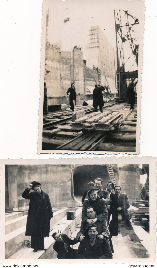 2 ORIGINELE FOTOS HASSELT 1938 BOUWWERKEN NIEUWE BRUG  ALBERTKANAAL ( 8.5 X 6.5 CM ) 2 SCANS - Hasselt