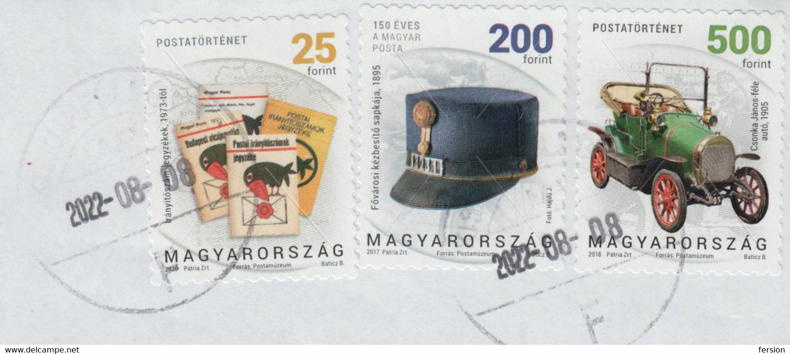 Oldtimer CAR POSTAL HISTORY REGISTERED PRIORITY Label Vignette Forwarded Letter Cover To PO BOX Hungary Pestszentlorinc - Covers & Documents