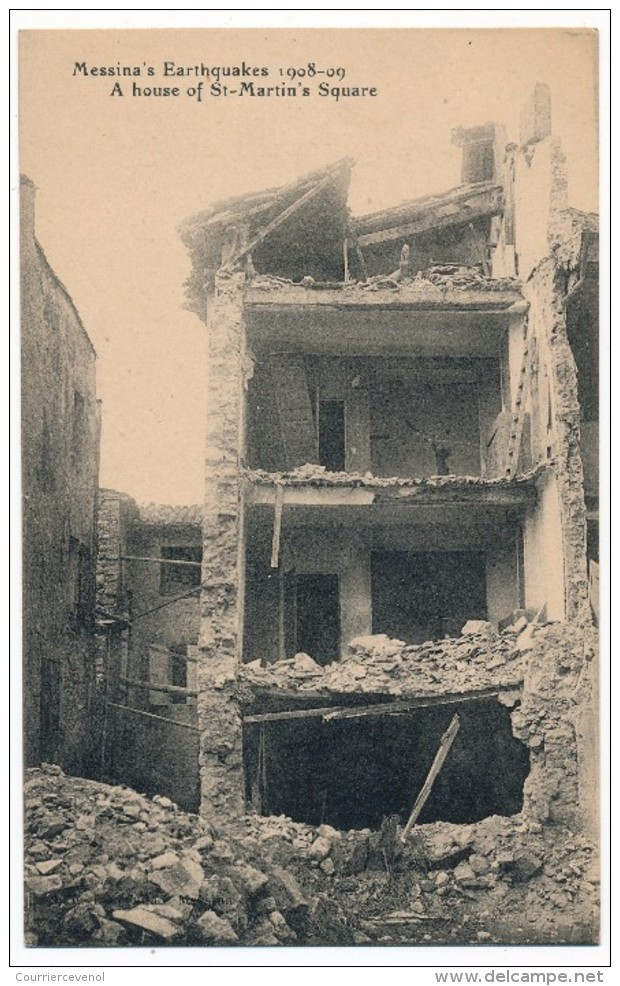 CPA - ITALIE - MESSINA'S EARTHQUAKES 1908-1909 - A House Of St-Martin Square - Messina