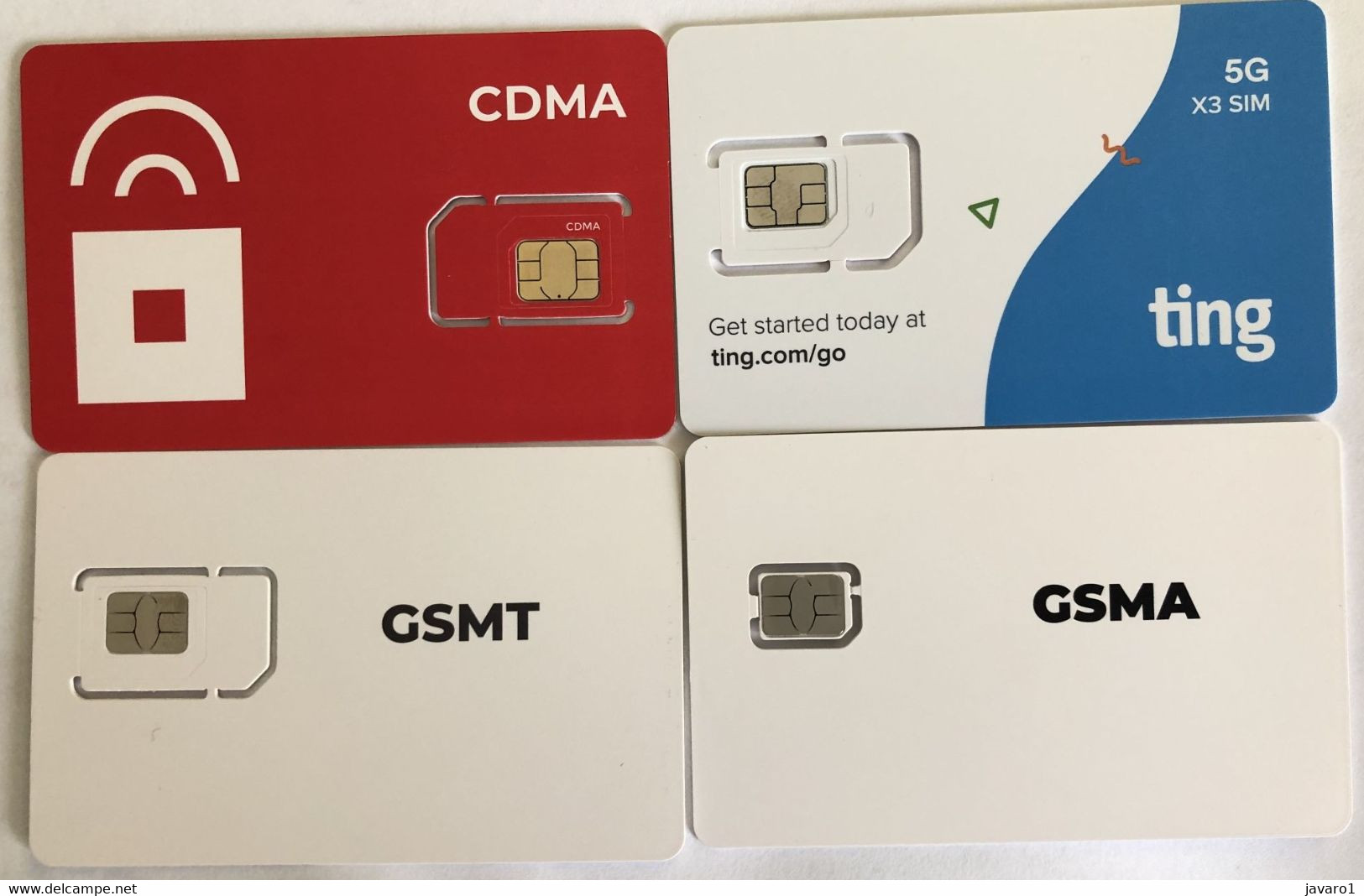 USA : GSM  SIM CARD  : 4 Cards  As Pictured (see Description)   MINT ( LOT G ) - [2] Chip Cards