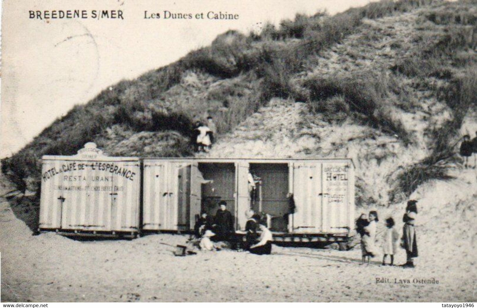 Bredene-sur-mer  Les Dunes Et Cabine Animée Voyagé En 1911 - Bredene