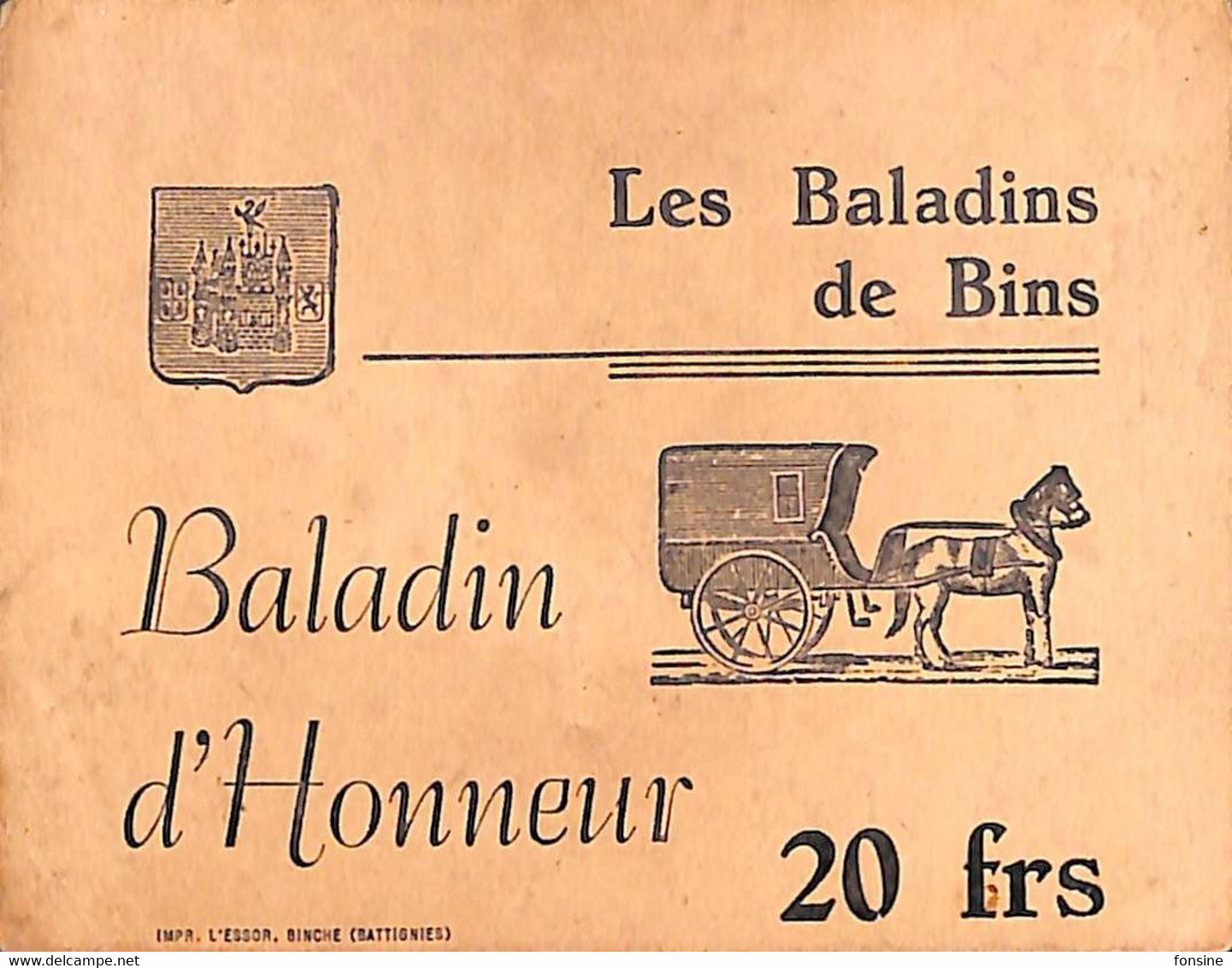 Binche - Carte D'entrée - Binche