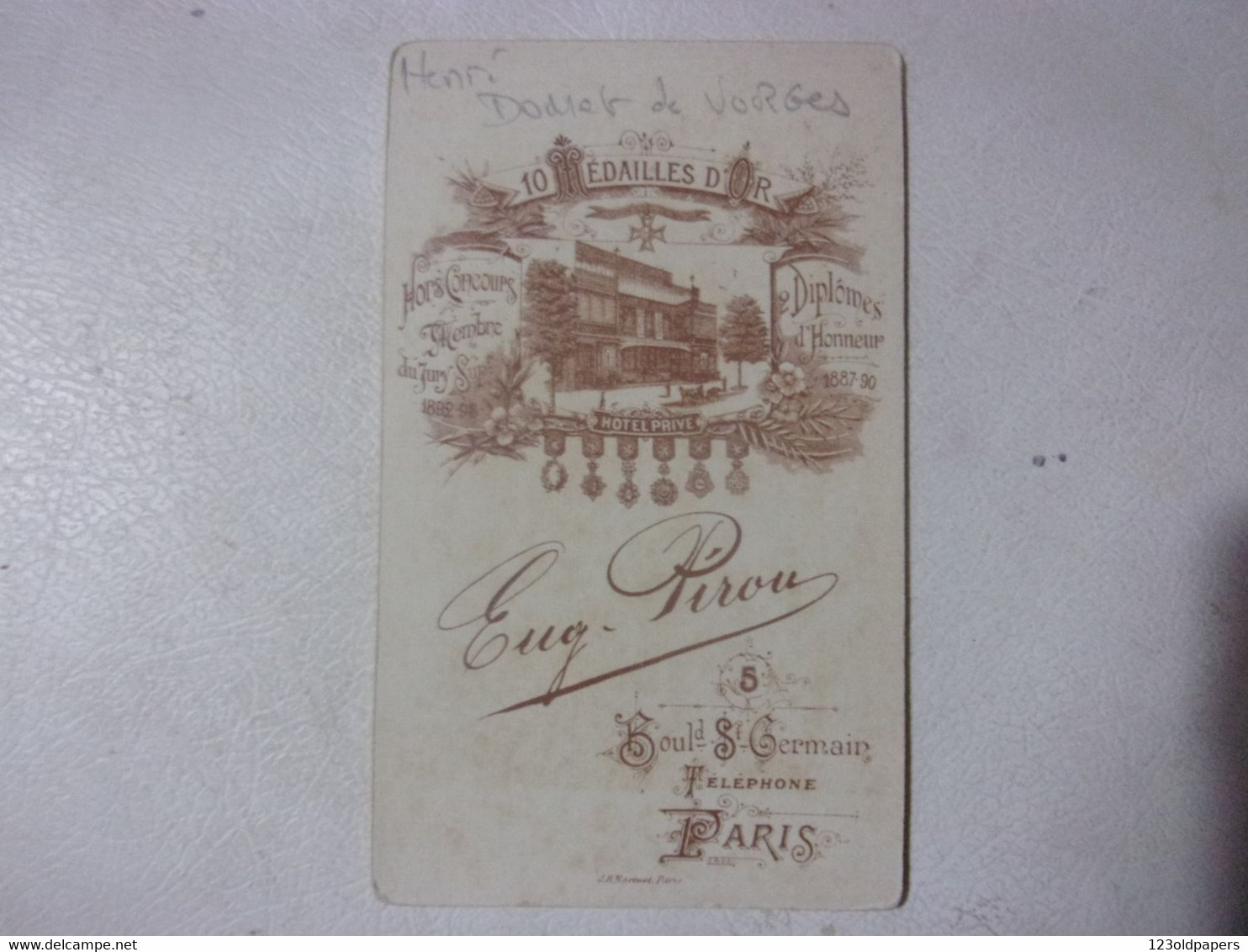GENEALOGIE NOBLESSE CDV MR HENRI DE VORGES PAR EUG PIROU PARIS - Anciennes (Av. 1900)