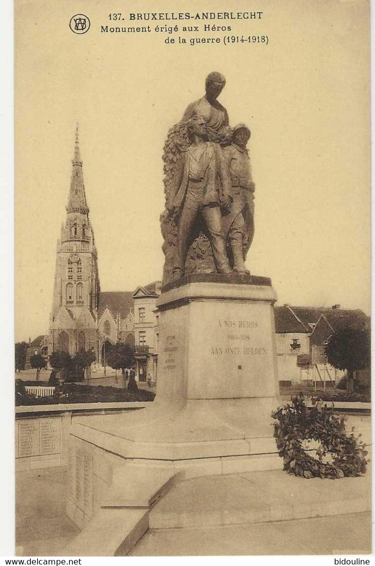 CPA-BRUXELLES-ANDERLECHT " Monument érige Aux Héros De La Guerre 1914-1918 " - Anderlecht