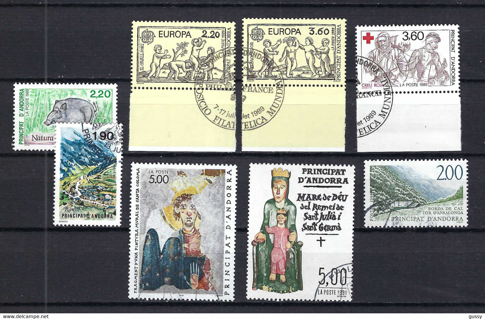 ANDORRE FRANCAIS 1988-91: Lot D'obl. CAD PJ - Used Stamps