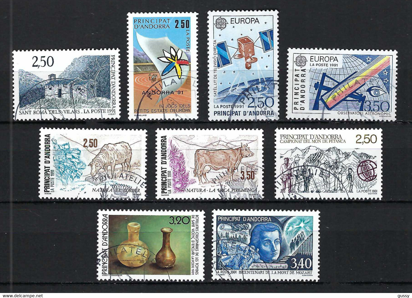 ANDORRE FRANCAIS 1991: Lot D'obl. CAD PJ - Used Stamps