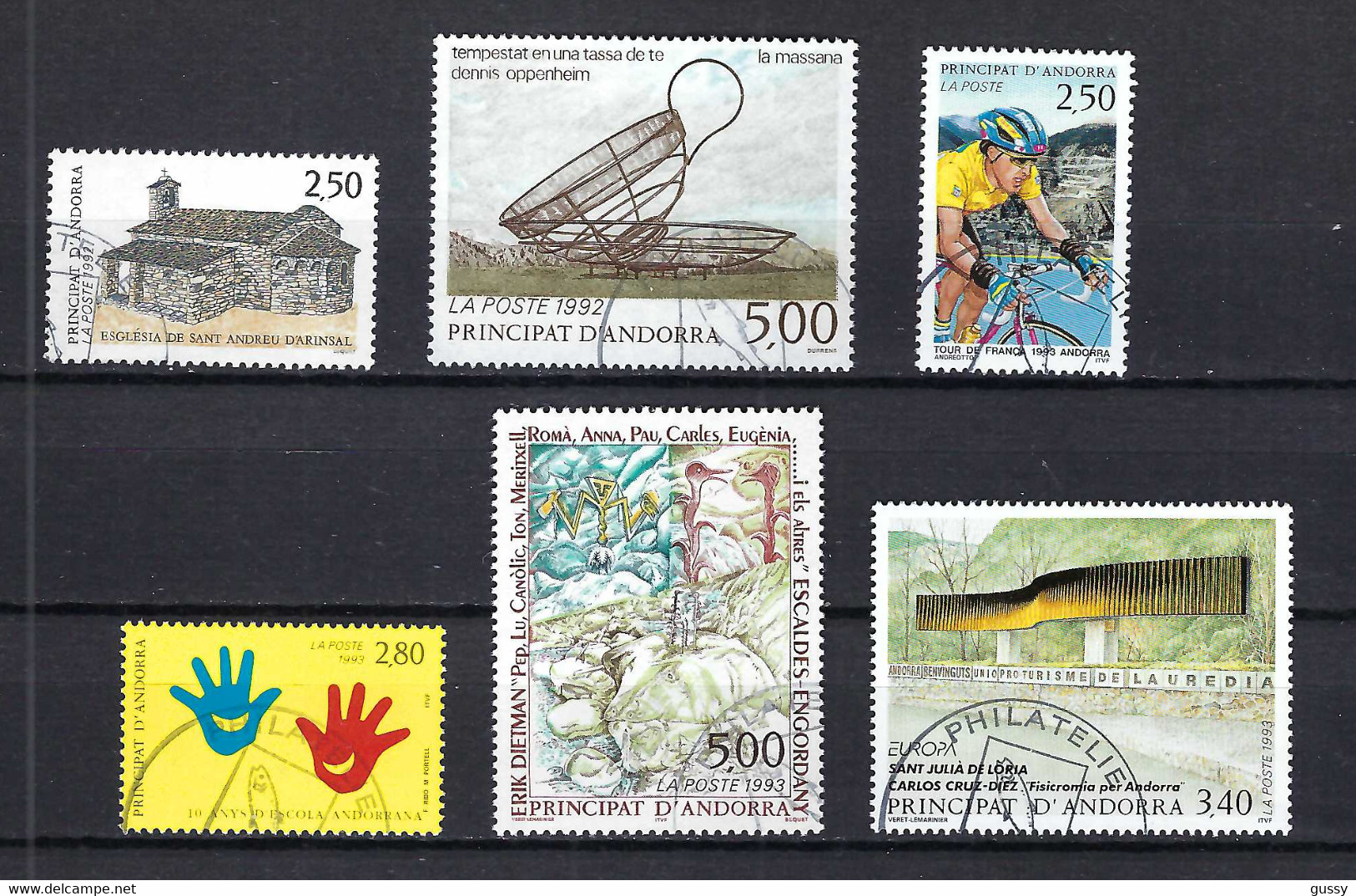 ANDORRE FRANCAIS 1992-93: Lot D'obl. CAD PJ - Used Stamps