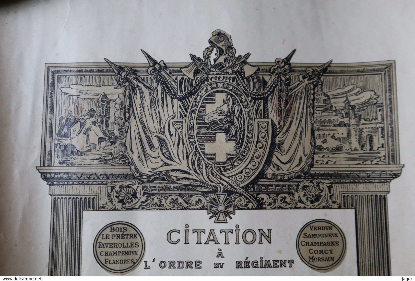 Citation Du 168 RI Sous Officier Mitrailleur  Belle Illustration - 1914-18
