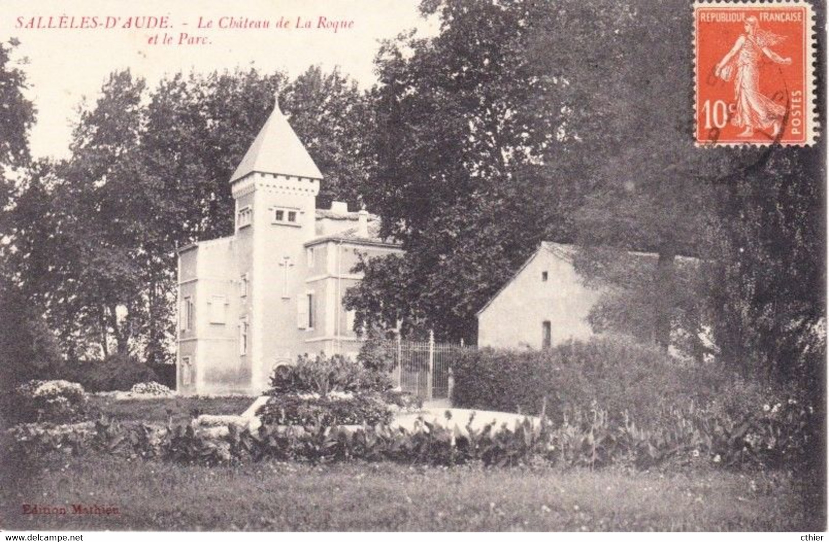 CPA SALLELES D'AUDE 11 - Le Château De La Roque Et Le Parc - Rare Cliché - Salleles D'Aude