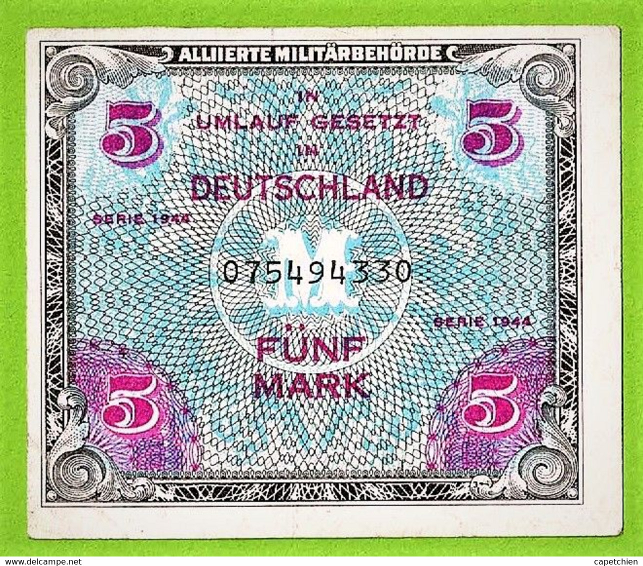 ALLEMAGNE OCCUPEE /  5  MARK /  BILLET NEUF - 5 Mark