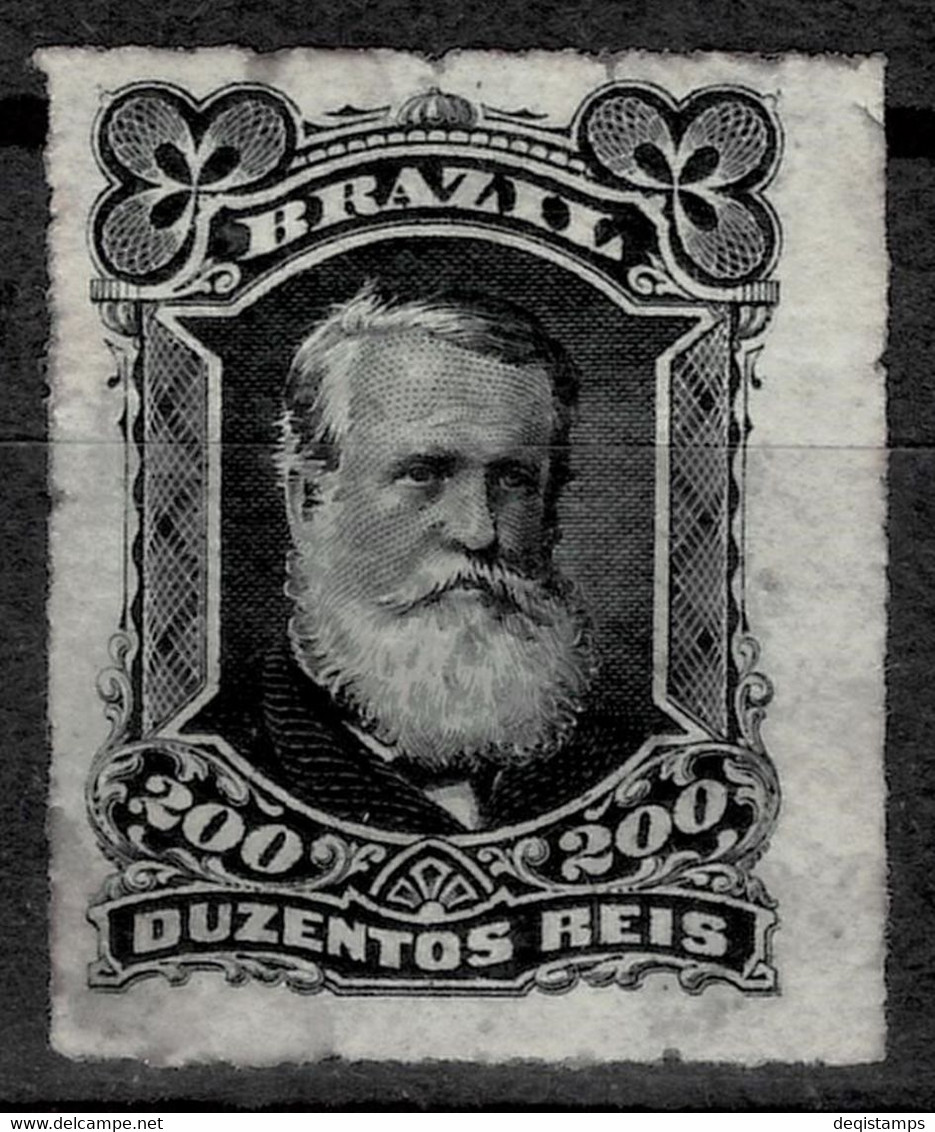 Brasil 1876 ☀ Emperor Dom Pedro " Roulette " Mi 43* 200R ☀ MH With Gum - Unused Stamps
