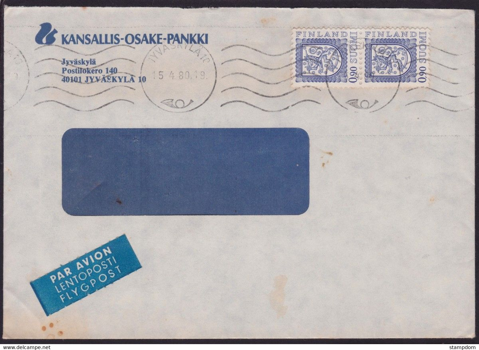 FINLAND 1980 Window-type COVER @D4353 - Storia Postale