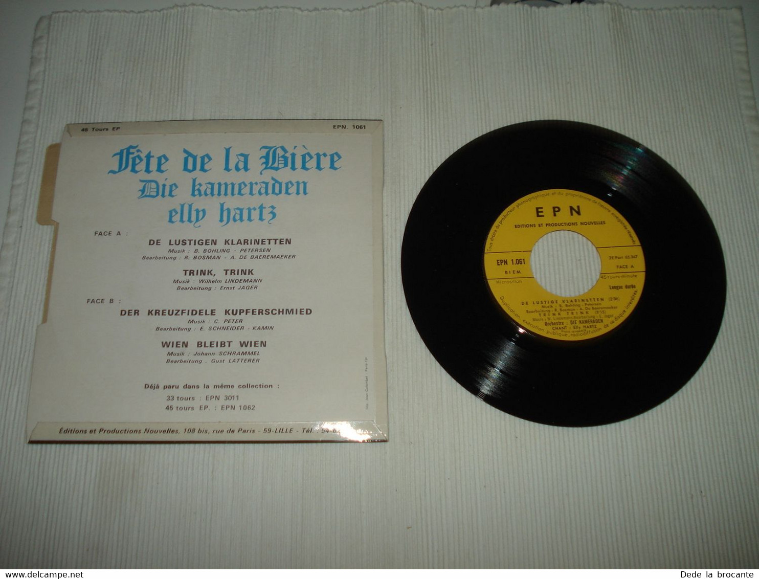 B1 / Fête De La Bière ( Bierfest ) 45 EP - EPN - 1061 - France + Languette - Autres - Musique Allemande