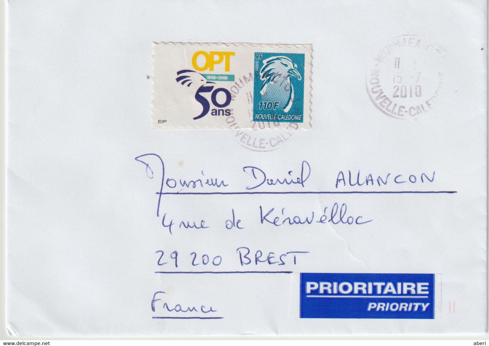 14440  TIMBRE PERSONNALISÉ - 50 Ans De L'OPT - NOUMÉa - Storia Postale