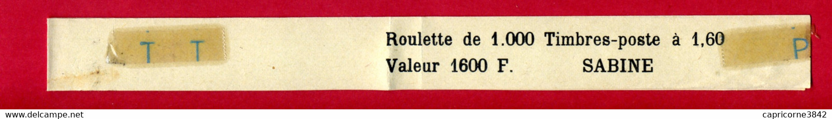 Bande De Protection Pour Roulette De 1000 Timbres-Poste SABINE à 1,60fr - Roulettes