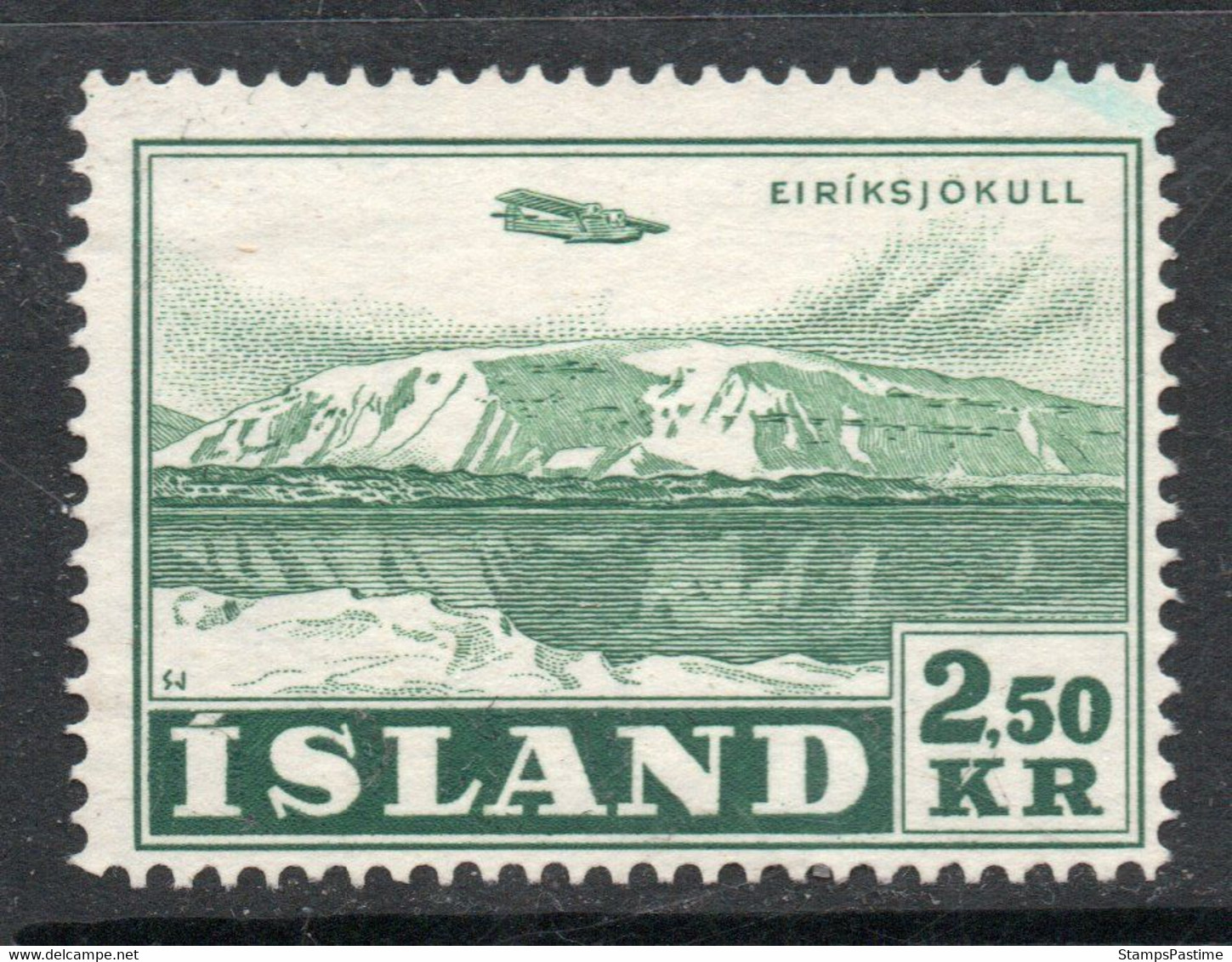 ISLANDIA – ICELAND Sello Aéreo Nuevo Sin Goma HIDROAVIÓN = GLACIAR X 2,50 Kr. Año 1952 – Valorizado En Catálogo € 35,00 - Luchtpost