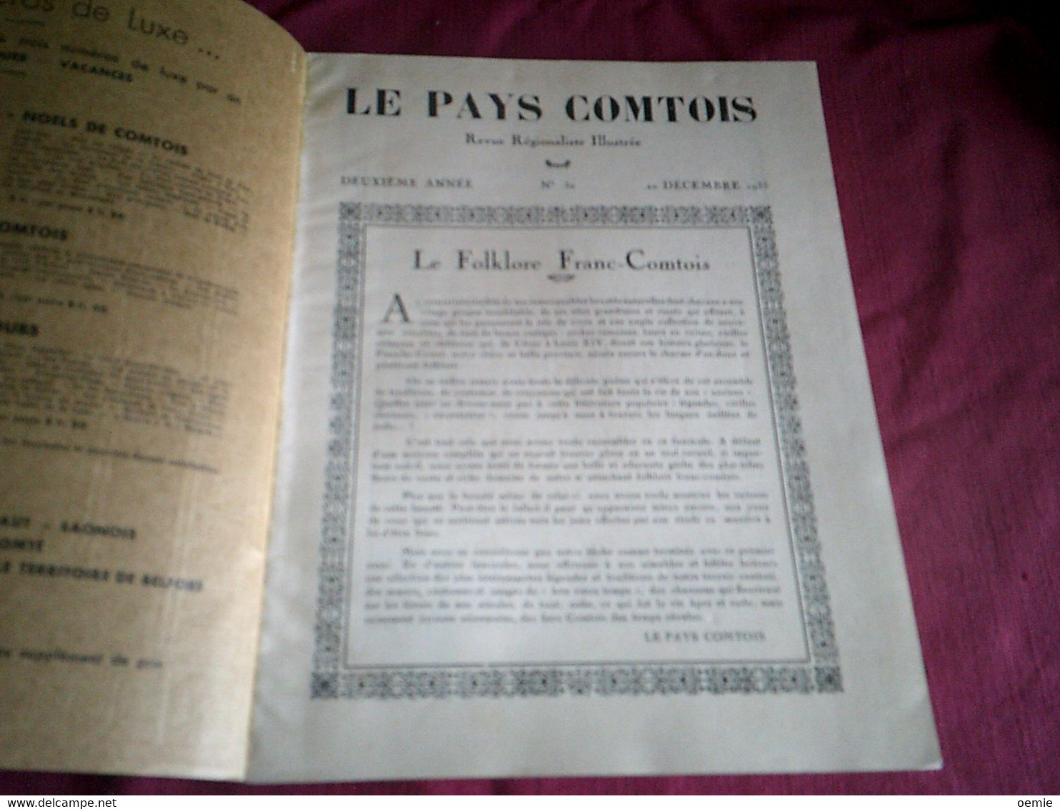 LE PAYS COMTOIS / LE FOLKLORE FRANC COMTOIS - Franche-Comté