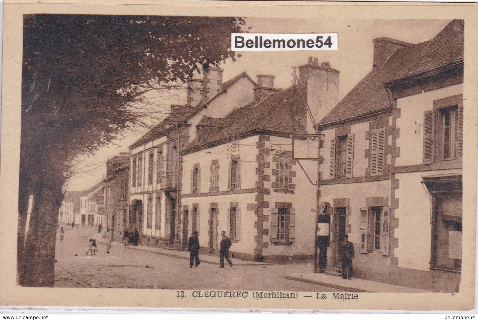 Cpa Dept 56 - Cleguerec - La Mairie - Pompe à Essence  (voir Scan Recto-verso) - Cleguerec