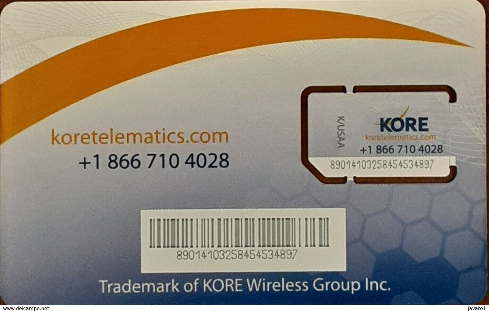 USA : GSM  SIM CARD  : KORE Telematics  MINT / MINI CHIP - [2] Chip Cards