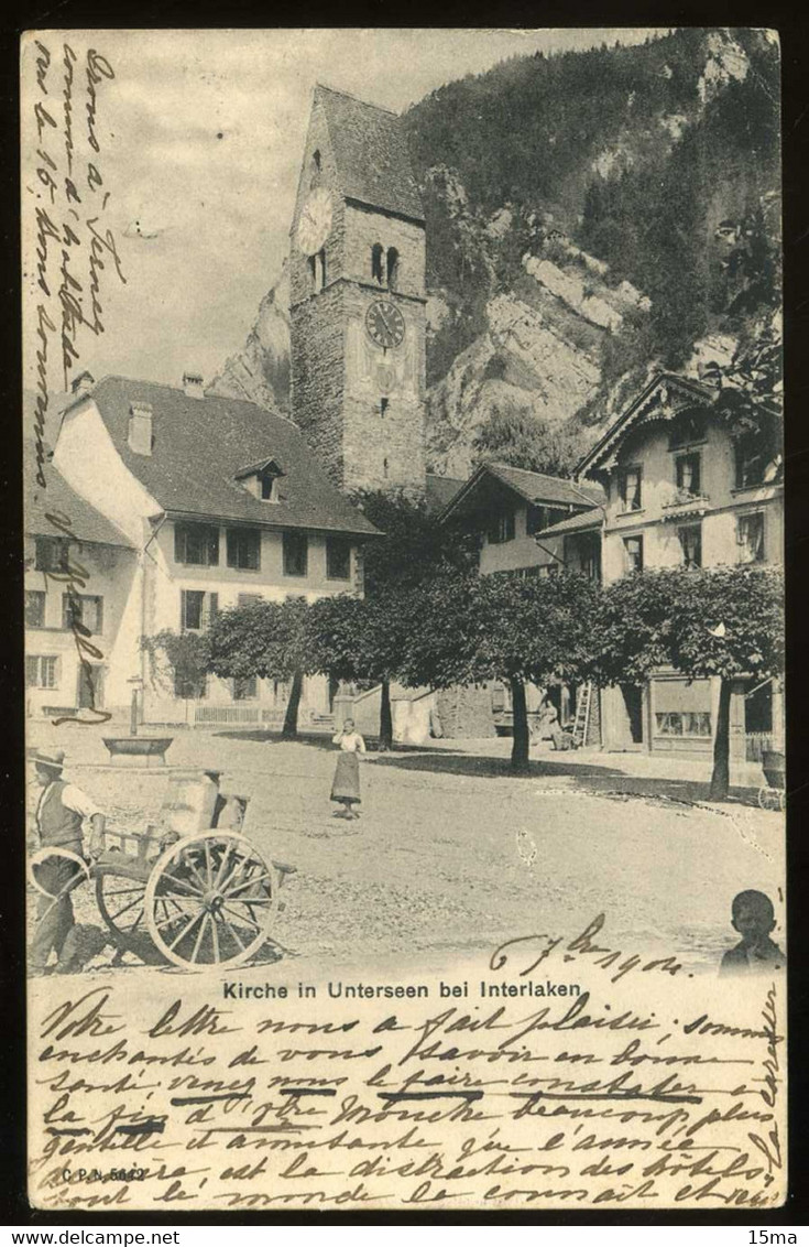 Interlaken Kirche In Unterseen 1905 Wehrli - Unterseen