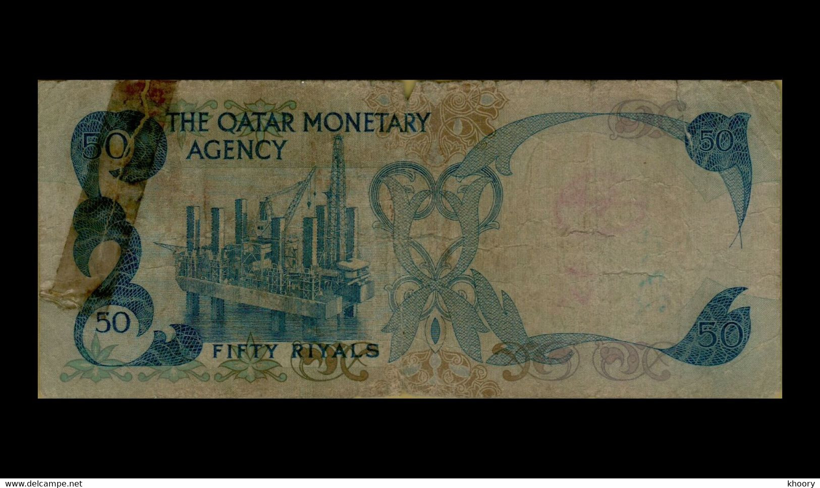 Qatar 50 1973 F/F+ P-4 [Vary Rare Note] [Prefix: A/1] - Qatar