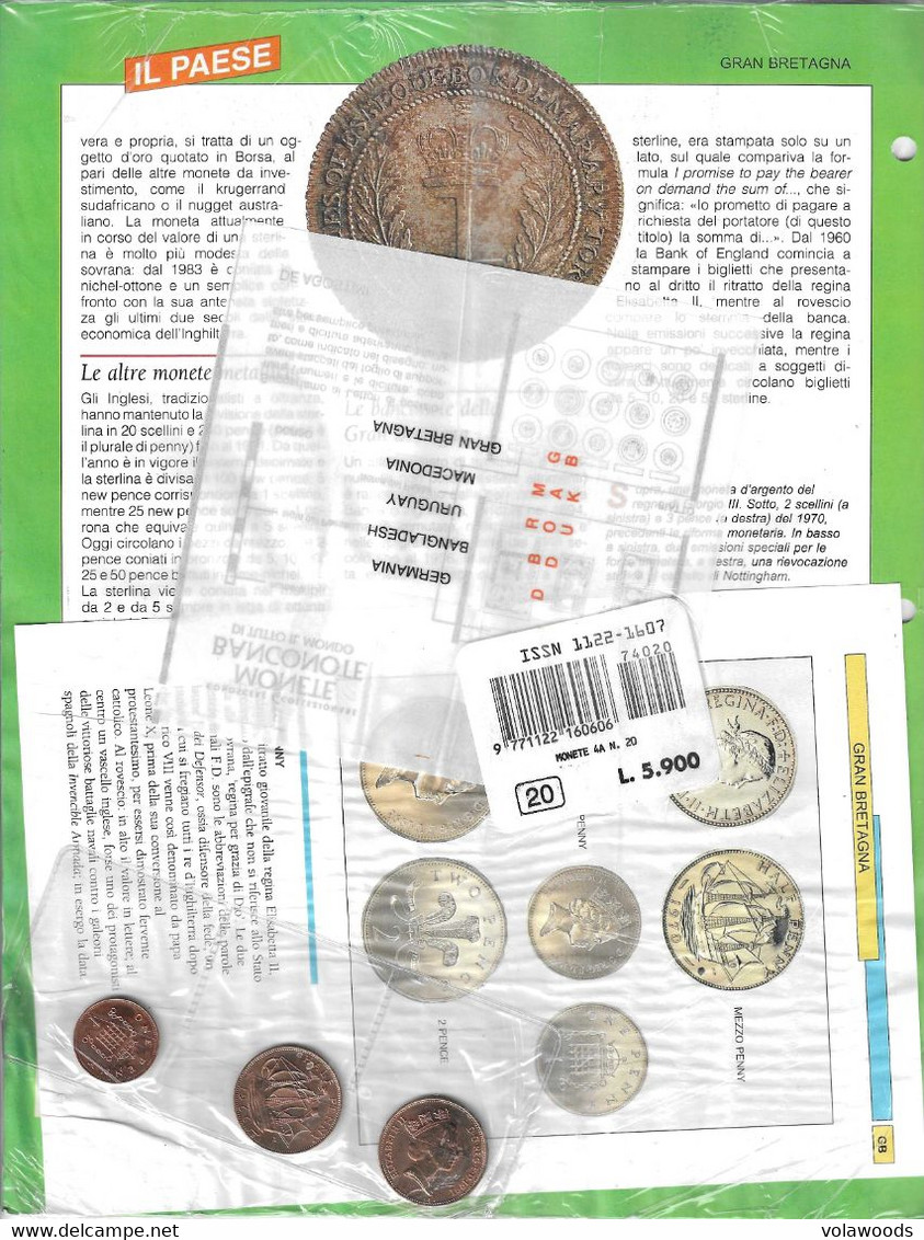 Monete E Banconote Di Tutto Il Mondo - De Agostini - Fascicolo 20 Nuovo E Completo - Gran Bretagna: 1/2-1-2 Pence - Collections