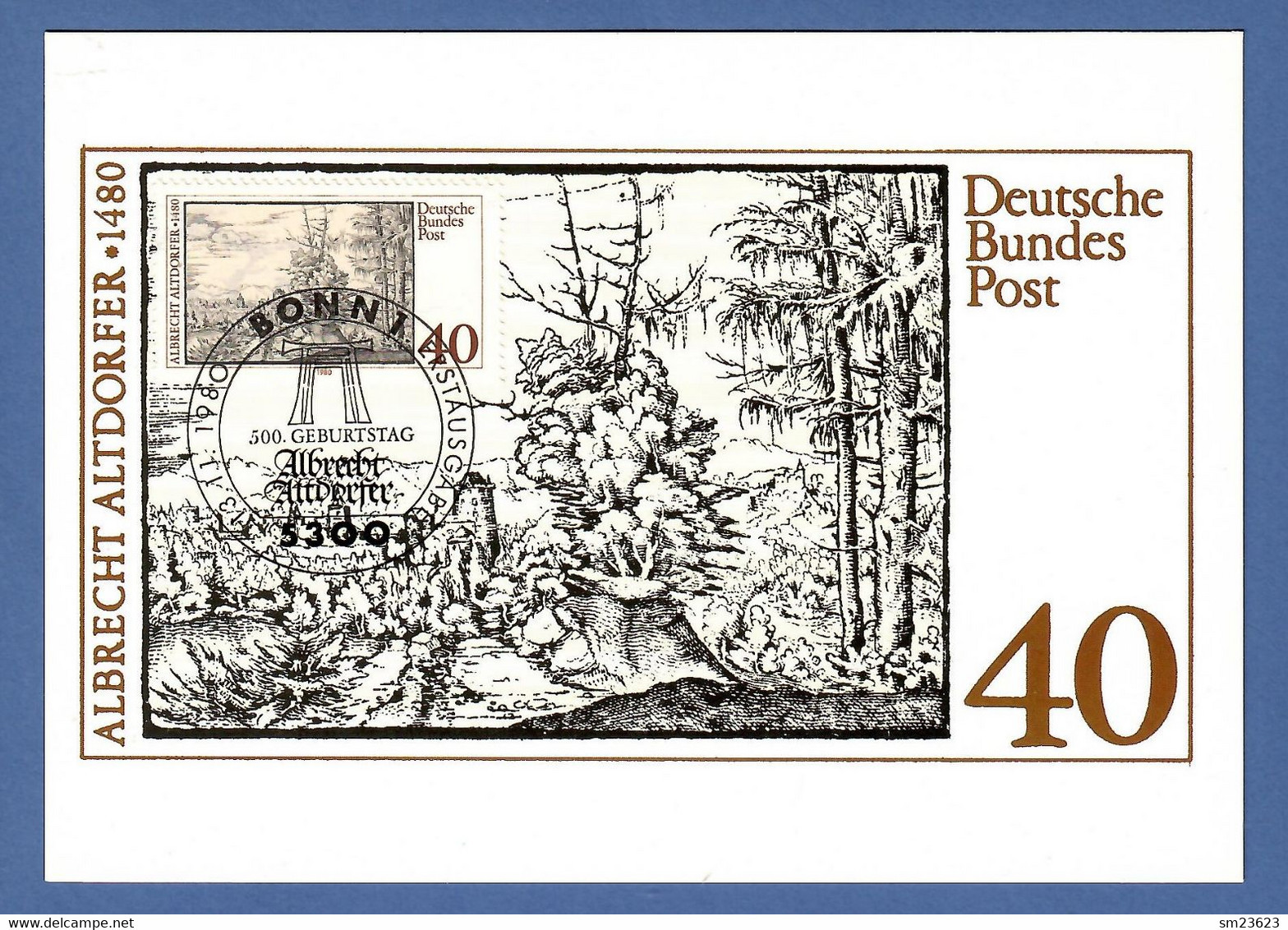 BRD 1980  Mi.Nr. 1067 ,  500. Geb. Von Albrecht Altdorfer - Maximum Card - Erstausgabetag Bonn 13.11.1980 - 1961-1980