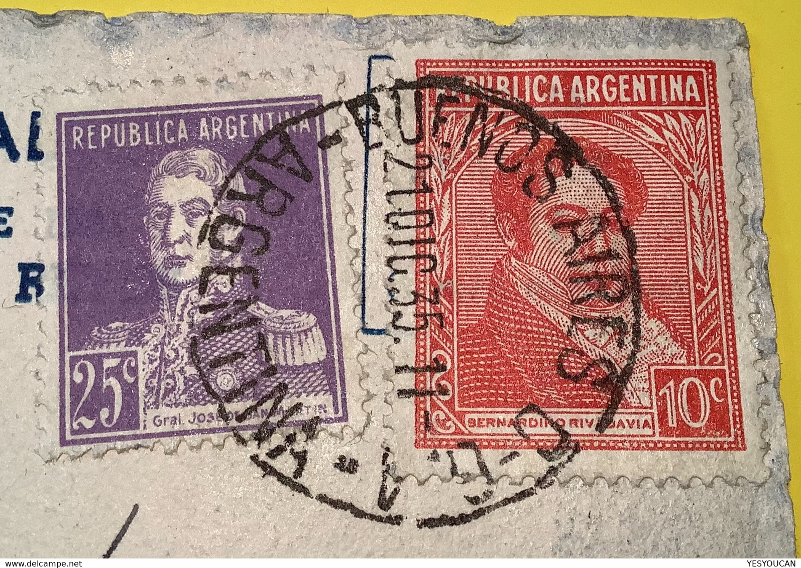 RARE 1935LIGNE MERMOZ AIR FRANCE TARJETA AEROPOSTAL FELICES FIESTAS NAVIDAD(Argentina Air Mail Cover Noël Cpa Argentine - Storia Postale