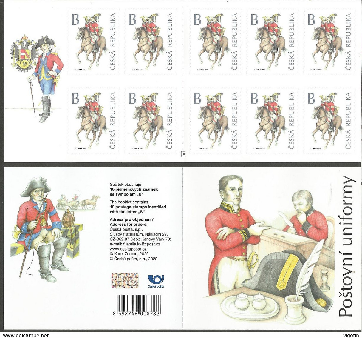 CZ 2020-1060 POSTAL UNIFORM, CZECH, Booklet, MNH - Unused Stamps