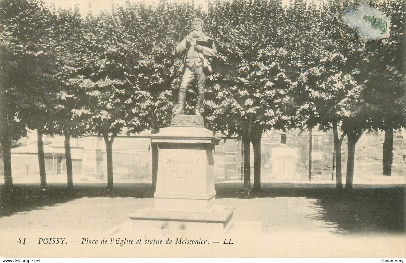 CPA Poissy-Place De L'église Et Statue De Meissonier-41      L1741 - Poissy