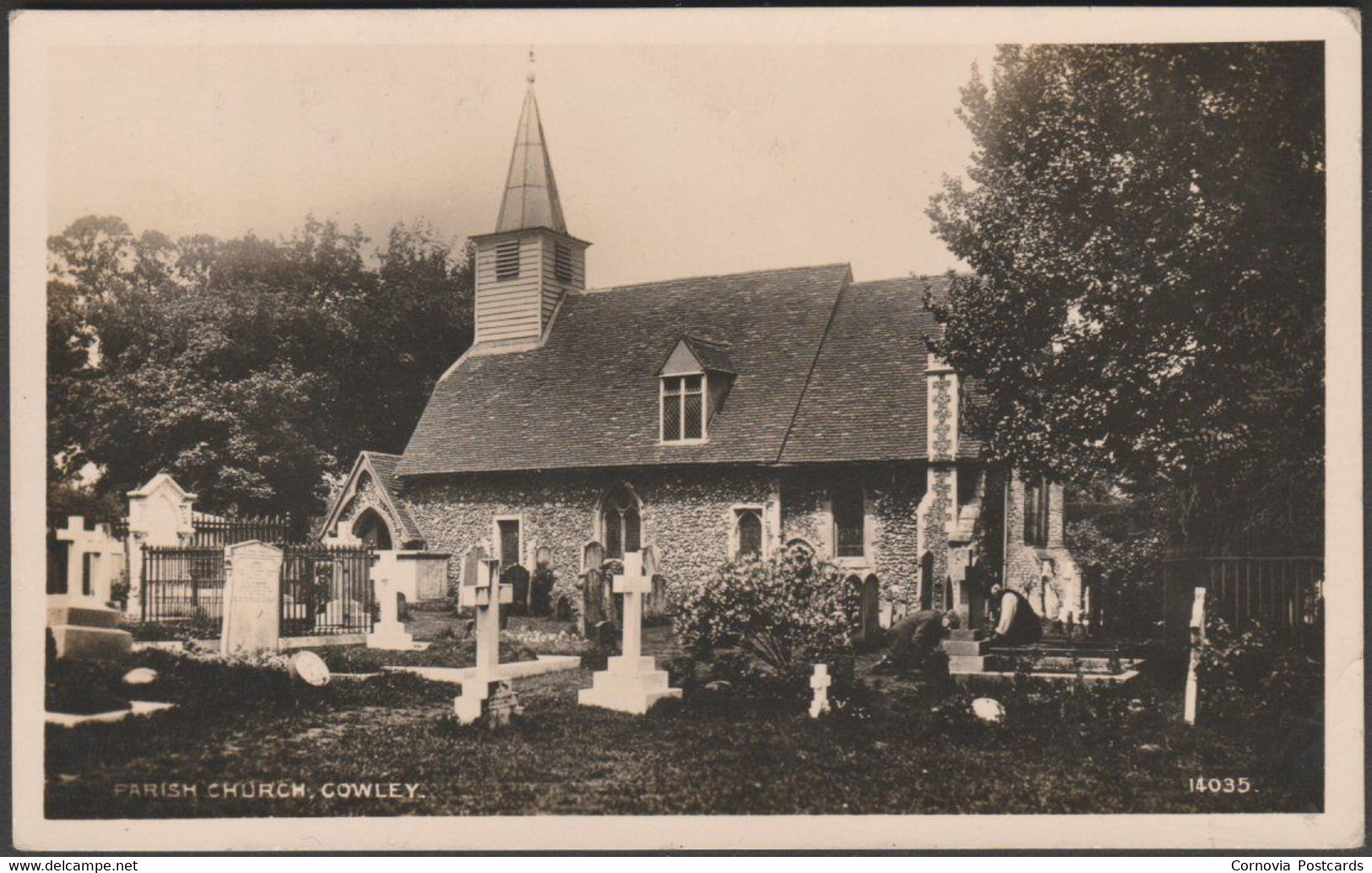 Parish Church, Cowley, Middlesex, 1908 - WH Smith RP Postcard - Middlesex