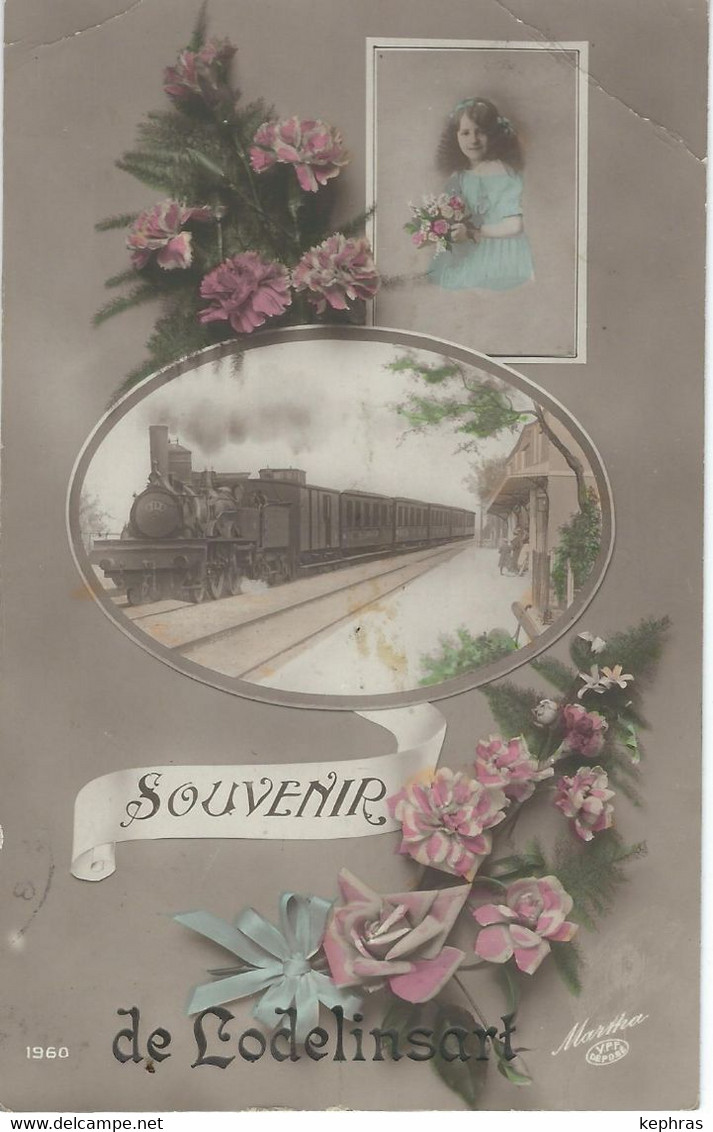 Souvenir De LODELINSART - Cachet De La Poste 1919 - Charleroi