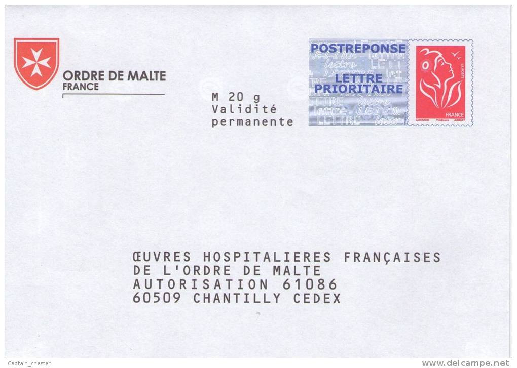 POSTREPONSE Ordre De Malte Neuf ( Lamouche - Lot 07P754 ) - PAP: Antwort/Lamouche
