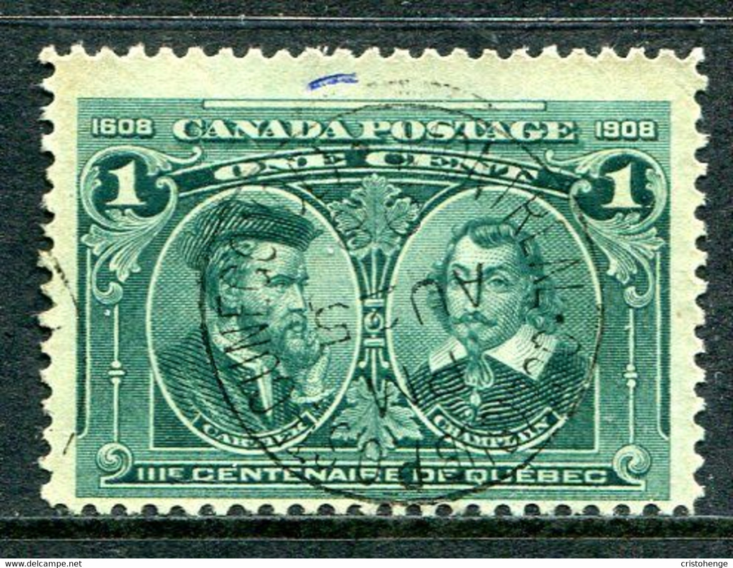 Canada 1908 Quebec Tercentenary - 1c Jacques Cartier & Samuel Champlain Used (SG 189) - Nuovi