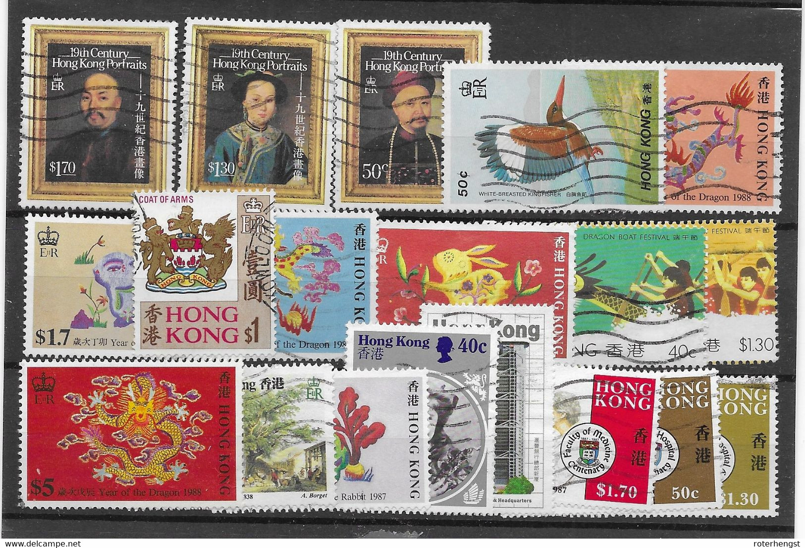 Hong Kong Card With (better) Used Stamps (no Thins Or Hidden Faults) LOW START - Verzamelingen & Reeksen