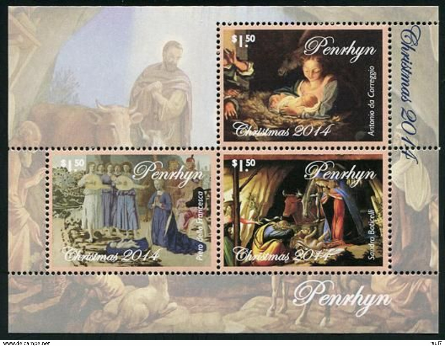 Penrhyn 2014 - Arts, Tableaux Peintres Italiens, Noël 2014 -  BF Neufs // Mnh - Penrhyn