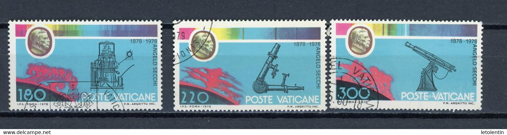 VATICAN: 100ANS DE LA MORT DE ANGELO SECHI, S.J. -  N° Yvert  675/677 Obli. - Oblitérés