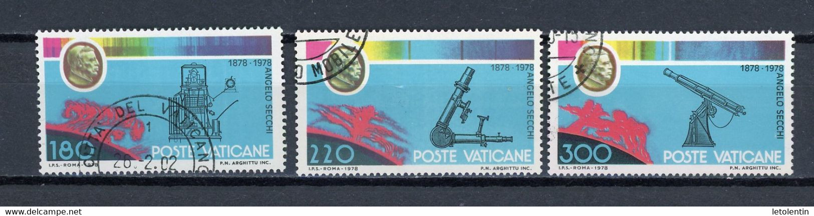VATICAN: 100ANS DE LA MORT DE ANGELO SECHI, S.J. -  N° Yvert  675/677 Obli. - Used Stamps