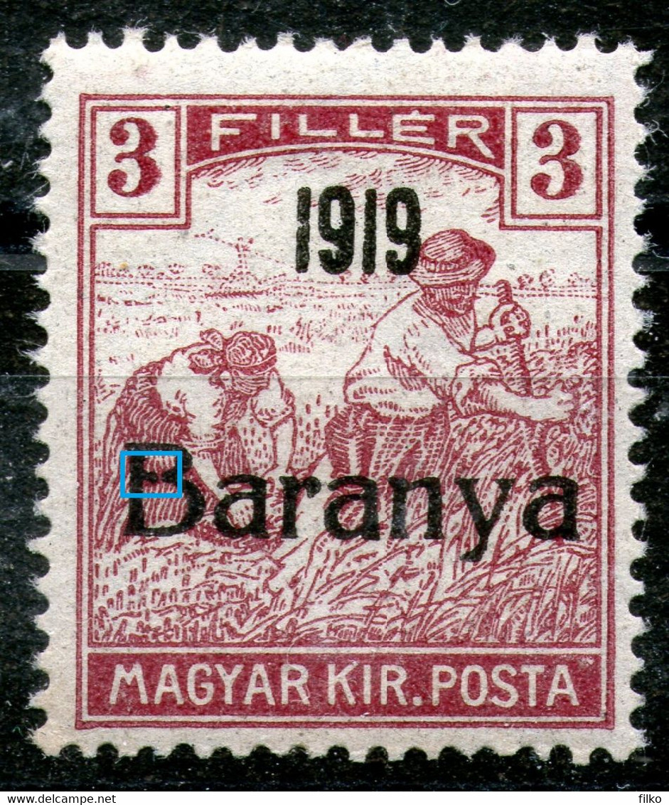 Hungary > Territoires > Baranya,1919,error Stamp 3f Shown On Scan,MNH * *,,as Scan, - Baranya