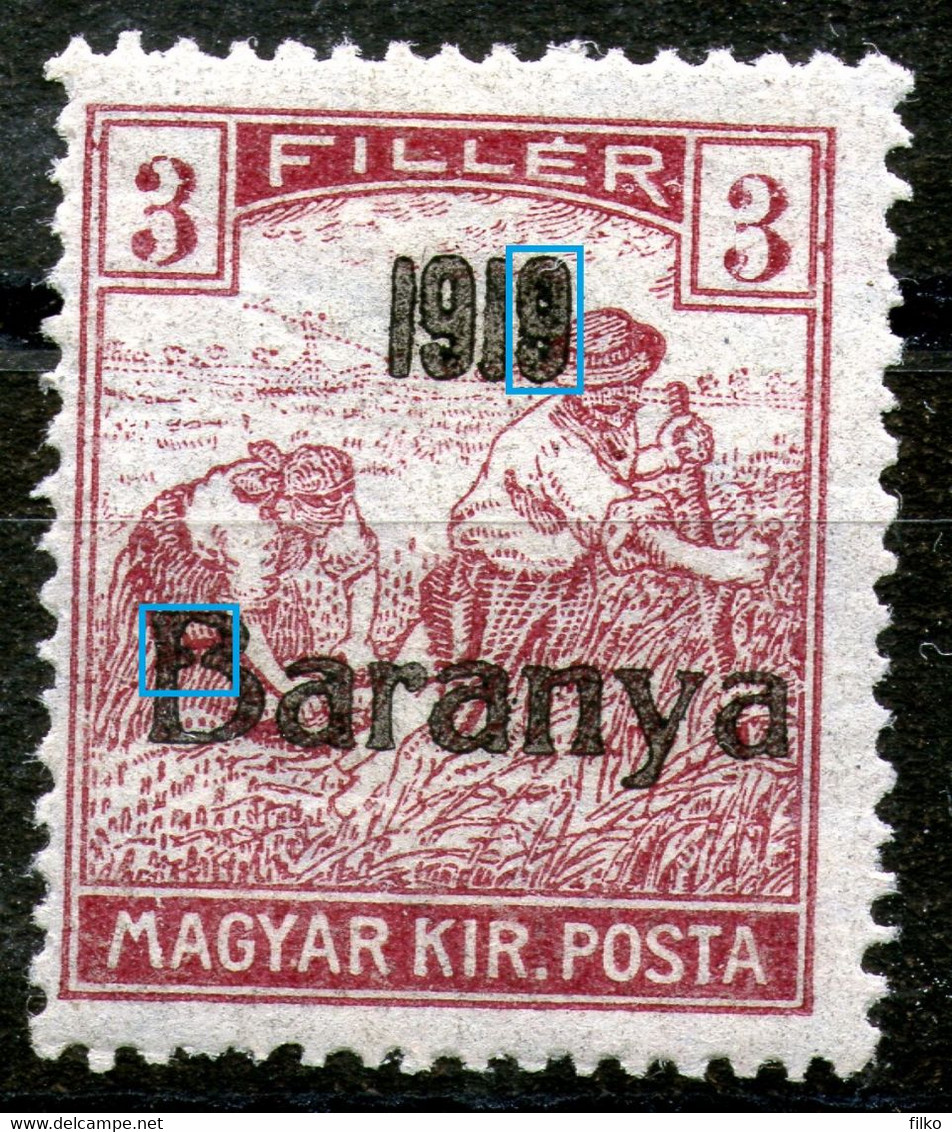 Hungary > Territoires > Baranya,1919,error Stamp 3f Shown On Scan,MNH * *,,as Scan, - Baranya