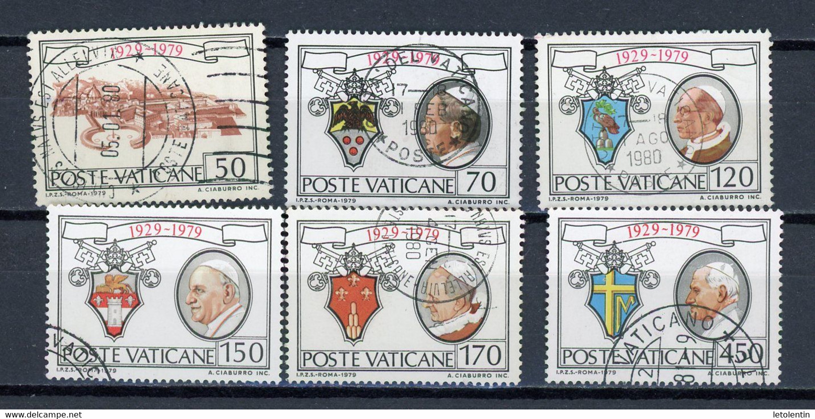VATICAN: FONDATION DE LA CITÉ DU VATICAN -  N° Yvert 678/682+684 Obli. - Used Stamps