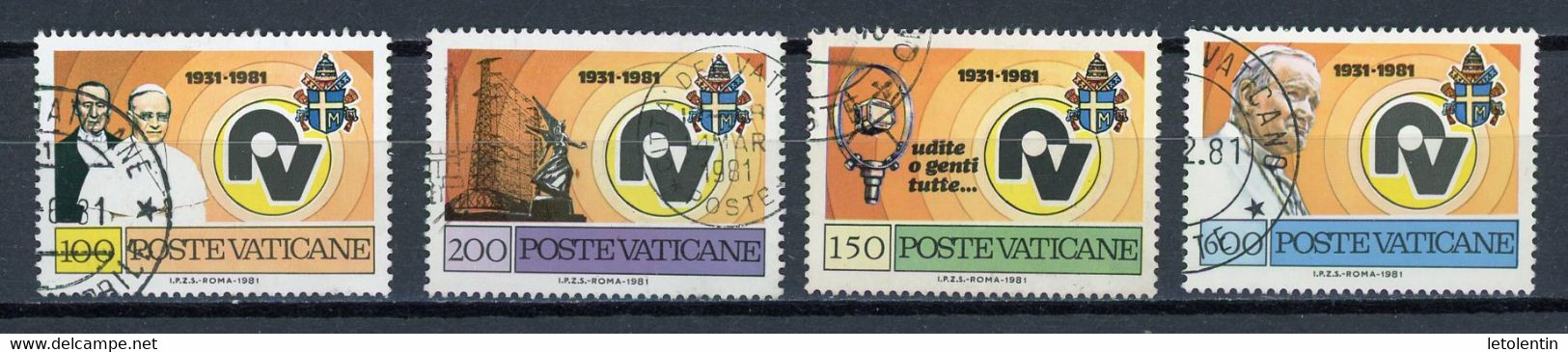 VATICAN: RADIO VATICAN -  N° Yvert 702/705 Obli. - Used Stamps