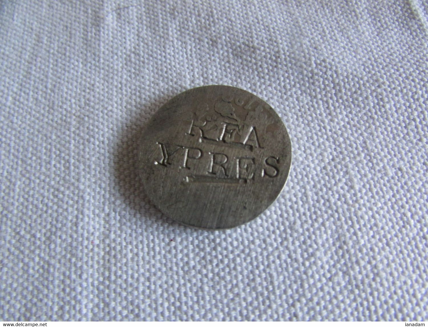 WW1 French Coin Stamped RFA Ypres - 1914-18