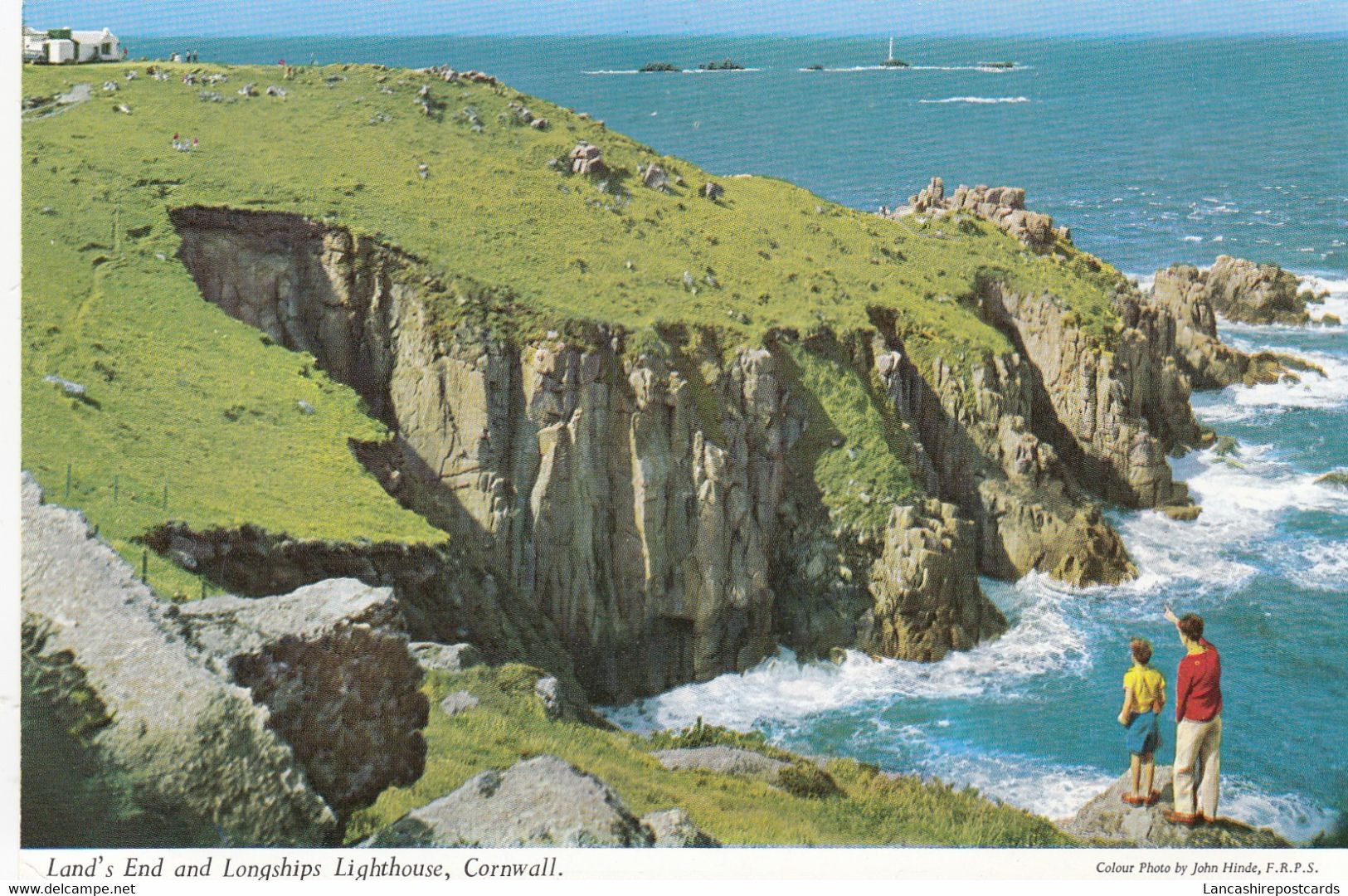 Postcard  Land's End And Longships Lighthouse Cornwall [ John Hinde ]  My Ref B14652 - Land's End