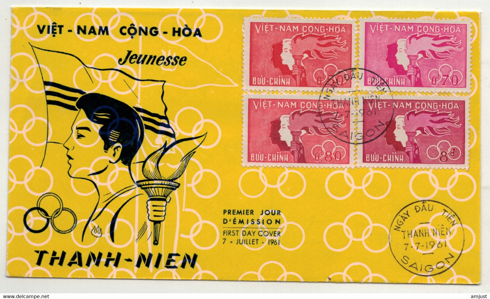 Viêt-Nam // Vietnam // Lettre 1er Jour ,Jeunesse 7.07.1961 - Vietnam