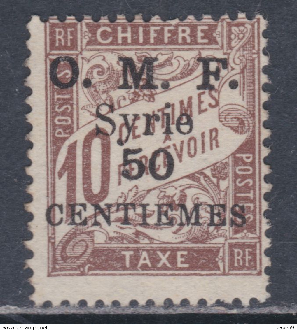 Syrie Taxe N°  9 (.) Timbres-taxe De France : 50 C. Sur 10 C Brun. Neuf Sans Gomme Sinon TB - Timbres-taxe