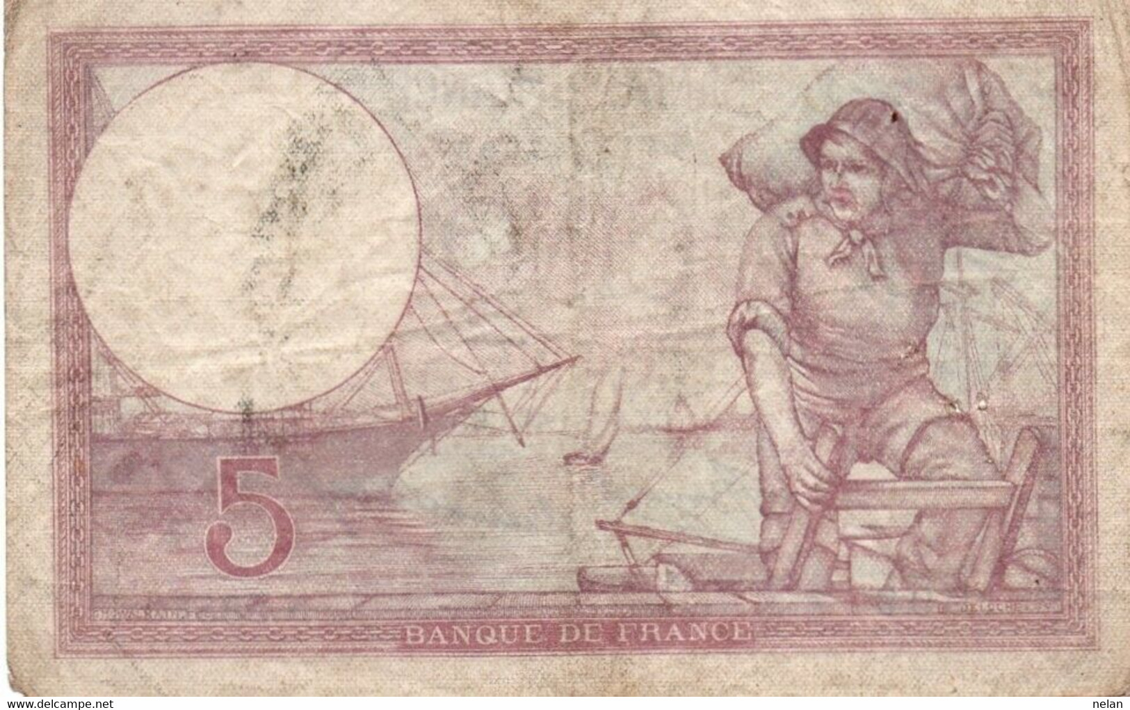 FRANCIA - 5 FRANCS 1933 P-72e8 - 5 F 1917-1940 ''Violet''